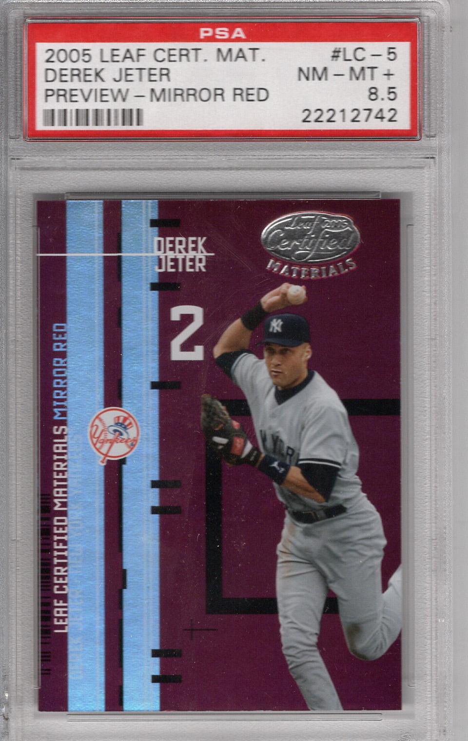 2005 Certified Materials Preview Mirror Red Derek Jeter PSA 8.5