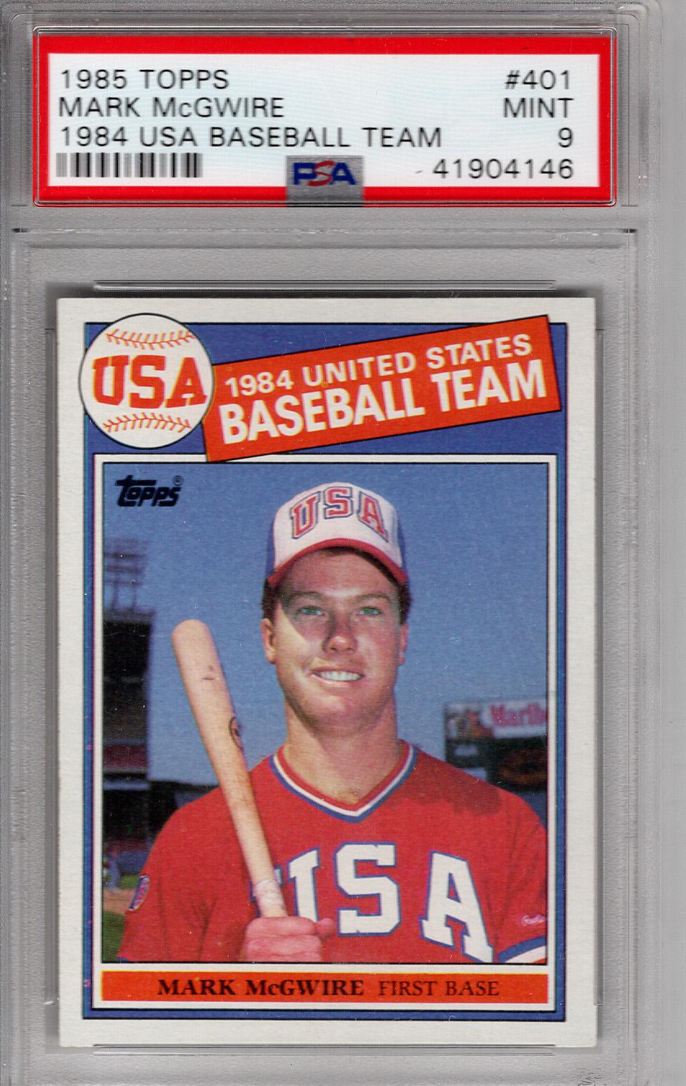 1985 Topps 1984 USA Baseball Team Mark McGwire PSA 9