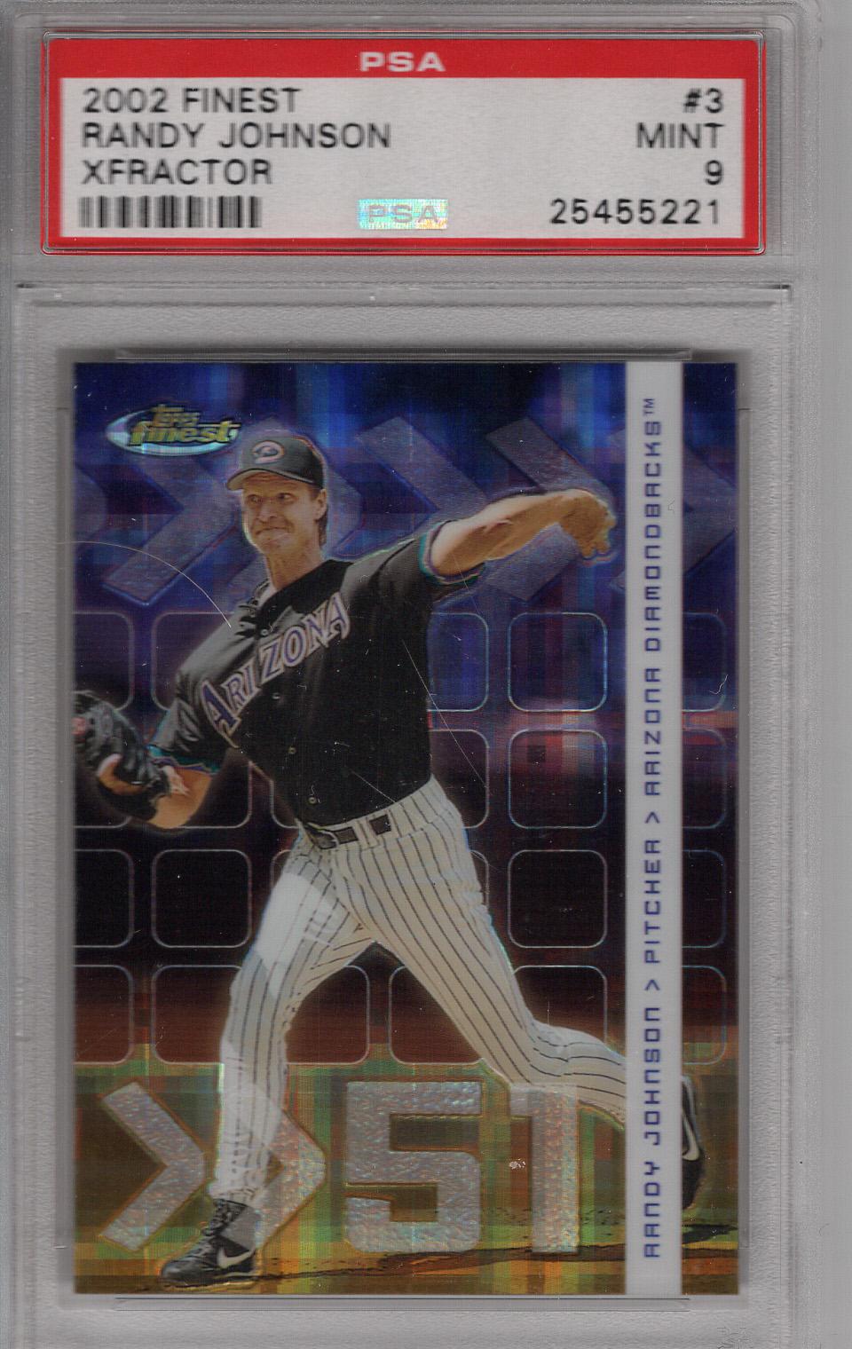 2002 Finest Xfractor Randy Johnson PSA 9