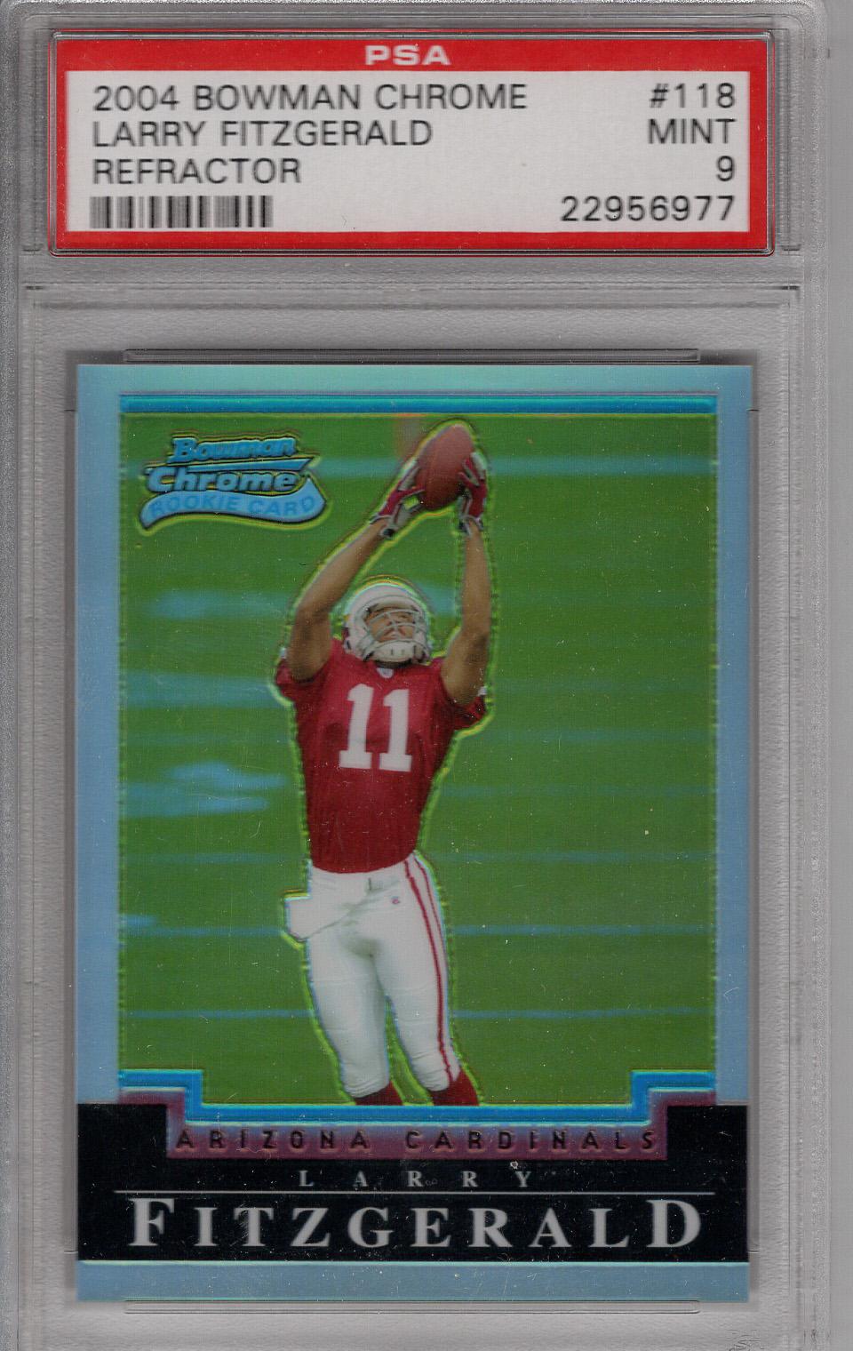 2004 Bowman Chrome Refractor Larry Fitzgerald PSA 9