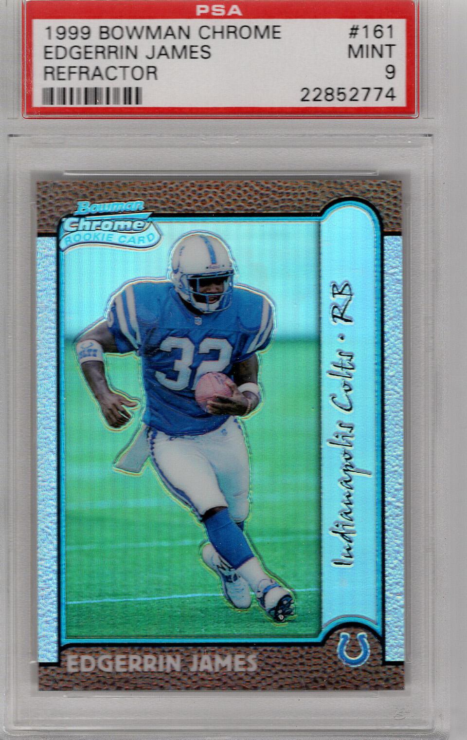 1999 Bowman Chrome Refractor RC Edgerrin James PSA 9