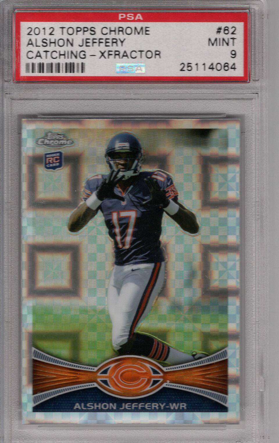 2012 Topps Chrome Catching Xfractor Alshon Jeffery PSA 9