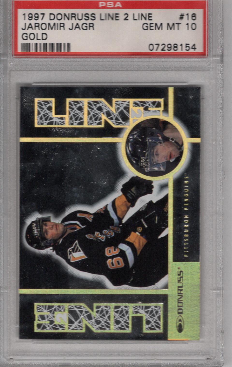 1997-98 Donruss Line 2 Line Gold Jaromir Jagr PSA 10