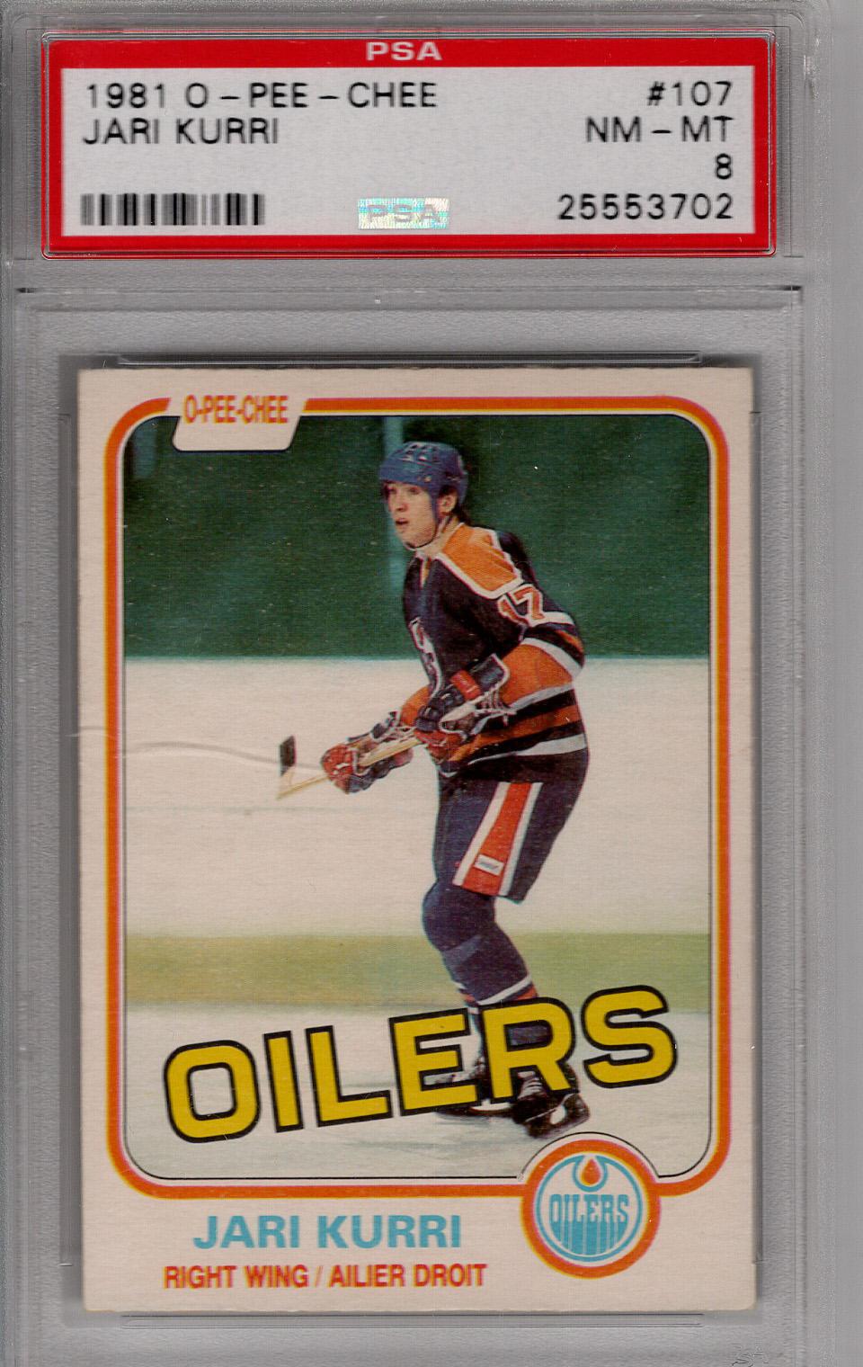 1981-82 O-Pee-Chee RC Jari Kurri PSA 8