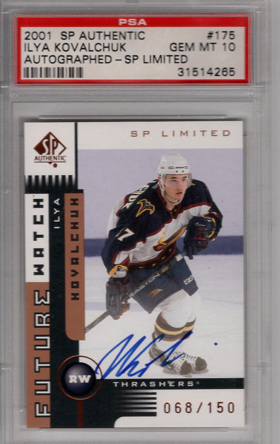 2001-02 SP Authentic SP Limited Auto RC Ilya Kovalchuk PSA 10