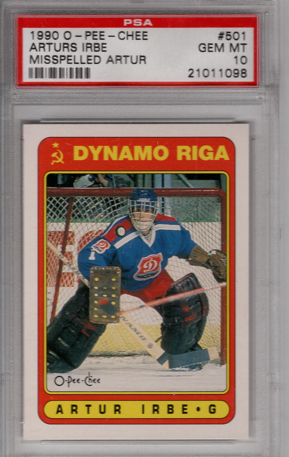 1990-91 O-Pee-Chee RC Arturs Irbe PSA 10