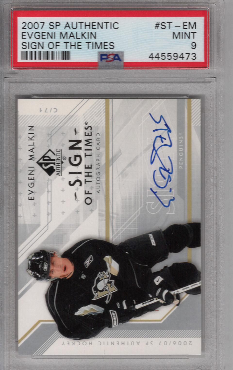 2006-07 SP Authentic Sign of the Times Evgeni Malkin PSA 9