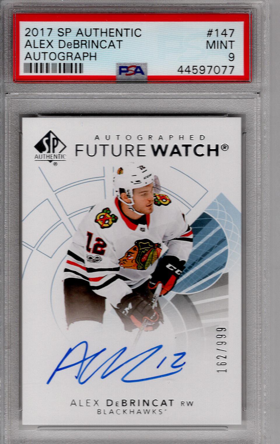 2017-18 SP Authentic Autograph Alex DeBrincat PSA 9