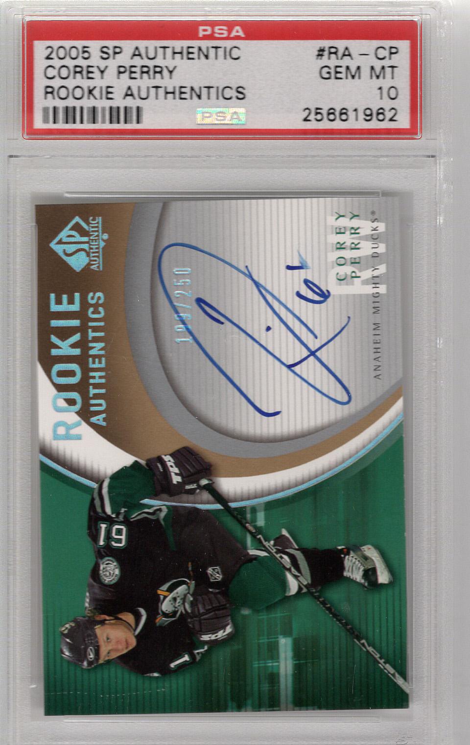 2005-06 SP Authentic Rookie Authentics Auto RC Corey Perry PSA 10