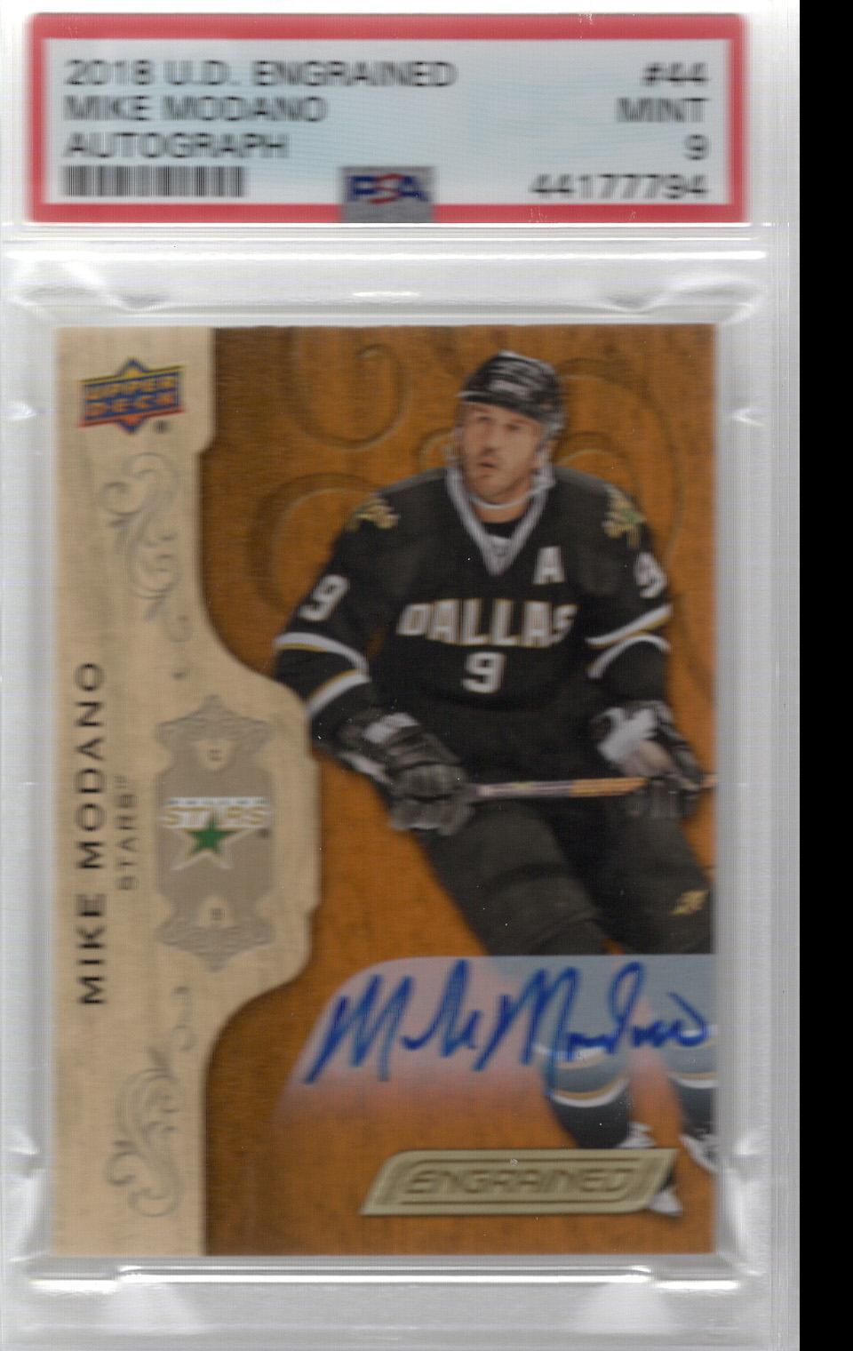 2018-19 Engrained Auto Mike Modano PSA 9