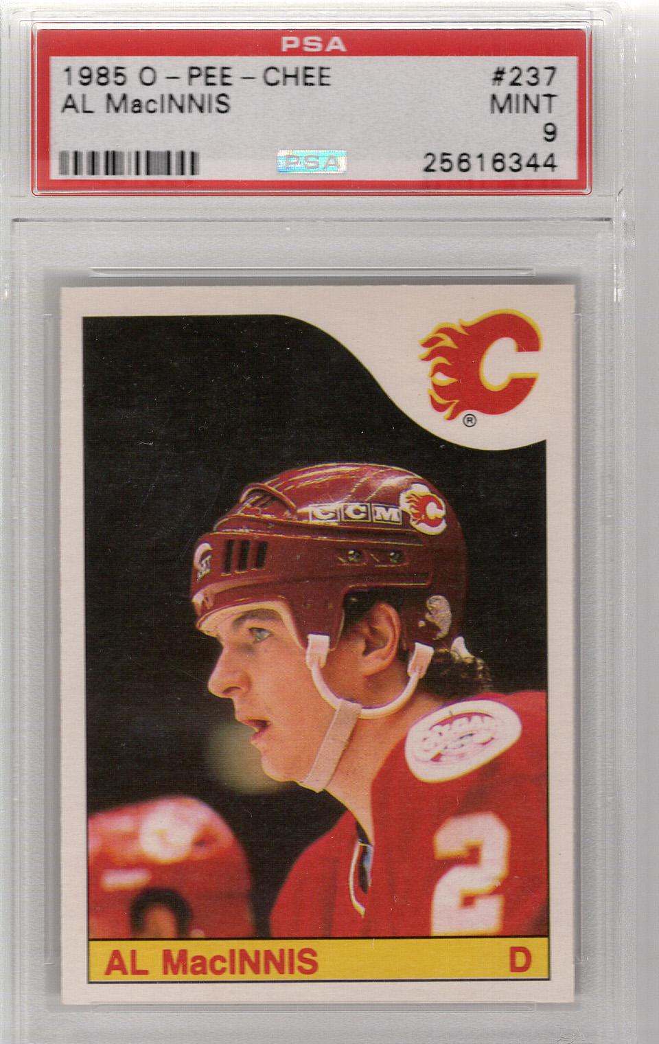 1985-86 O-Pee-Chee RC Al MacInnis PSA 9