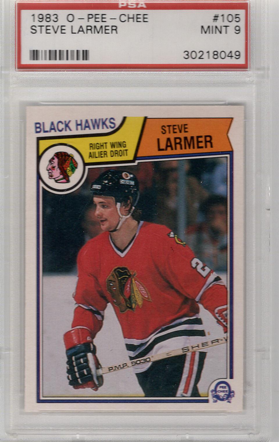 1983-84 O-Pee-Chee Steve Larmer PSA 9