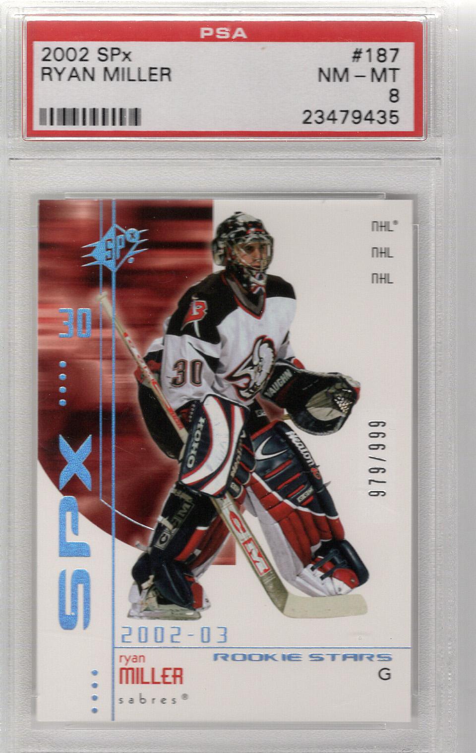 2002-03 SPx RC Ryan Miller PSA 8