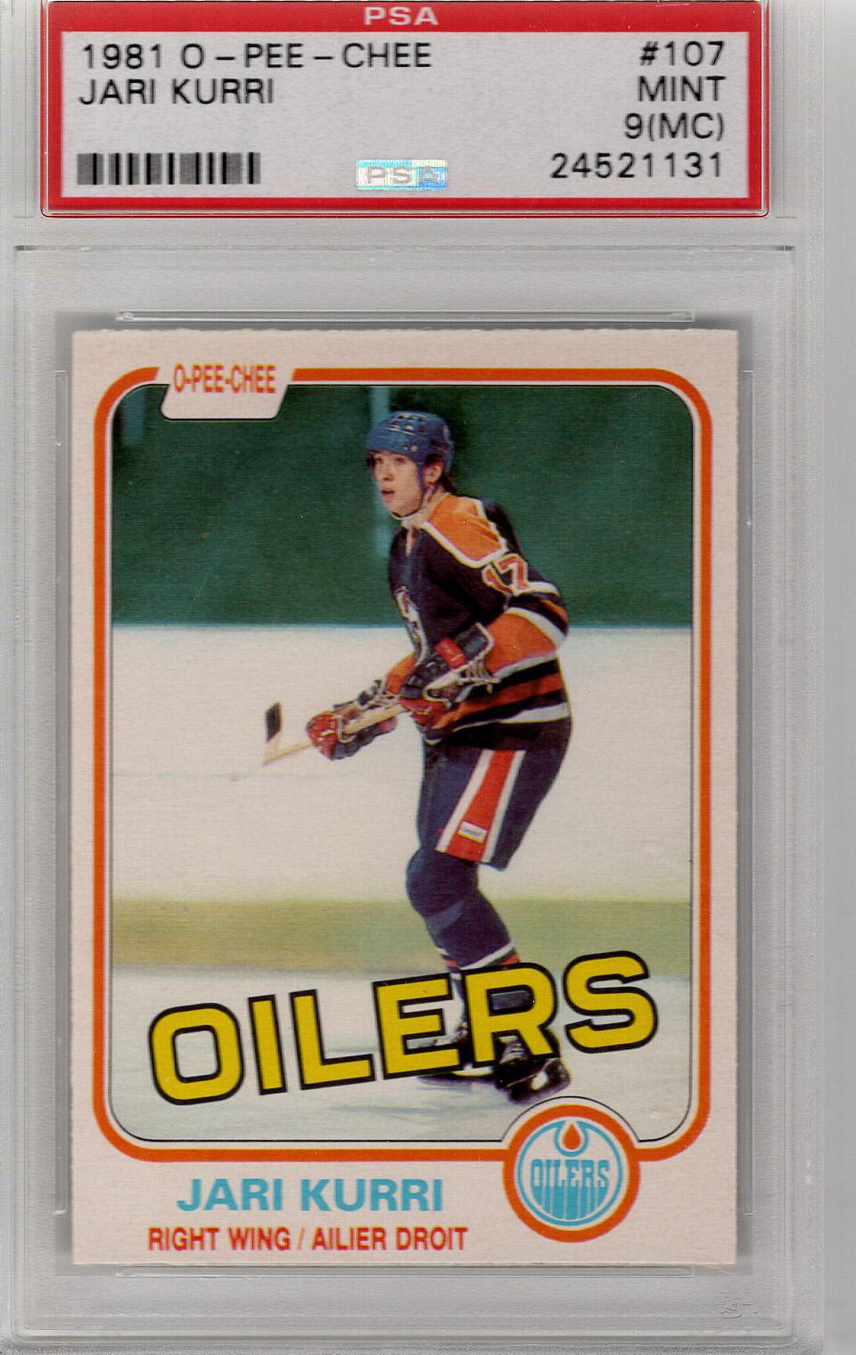 1981-82 O-Pee-Chee RC Jari Kurri PSA 9 (MC)