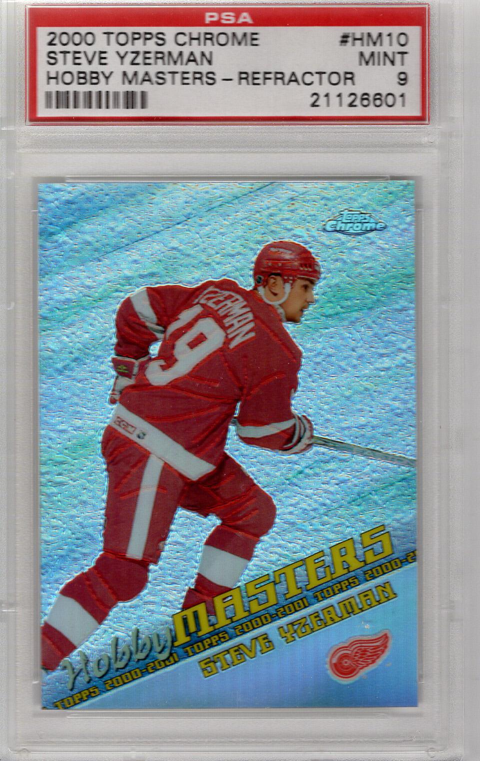 2000-01 Topps Chrome Hobby Masters Refractor Steve Yzerman PSA 9