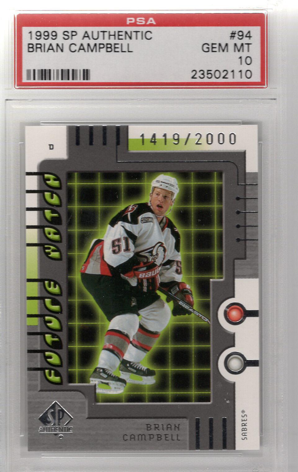 1999-00 SP Authentic Brian Campbell PSA 10