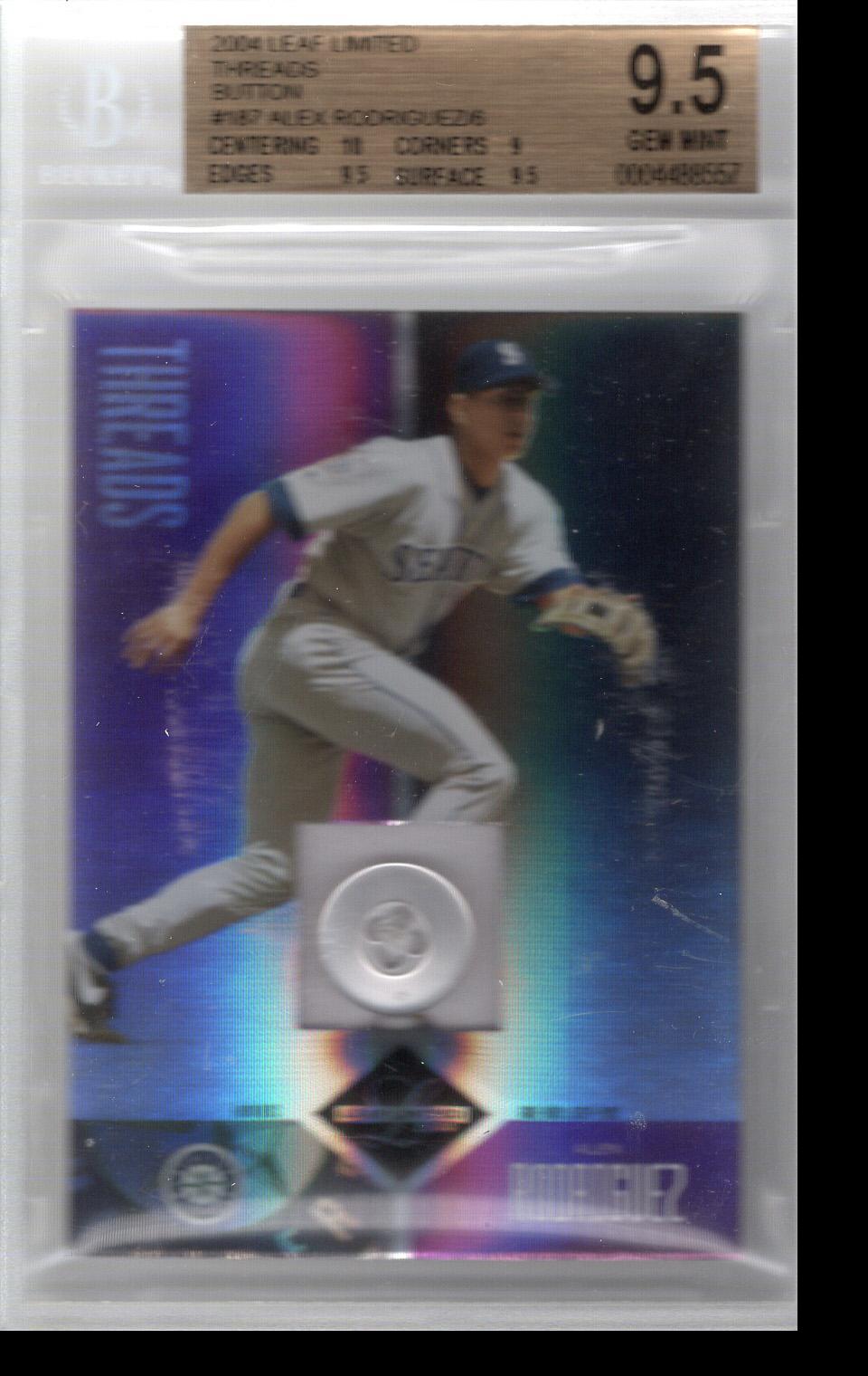 2004 Limited Threads Button Patch Alex Rodriguez BGS 9.5