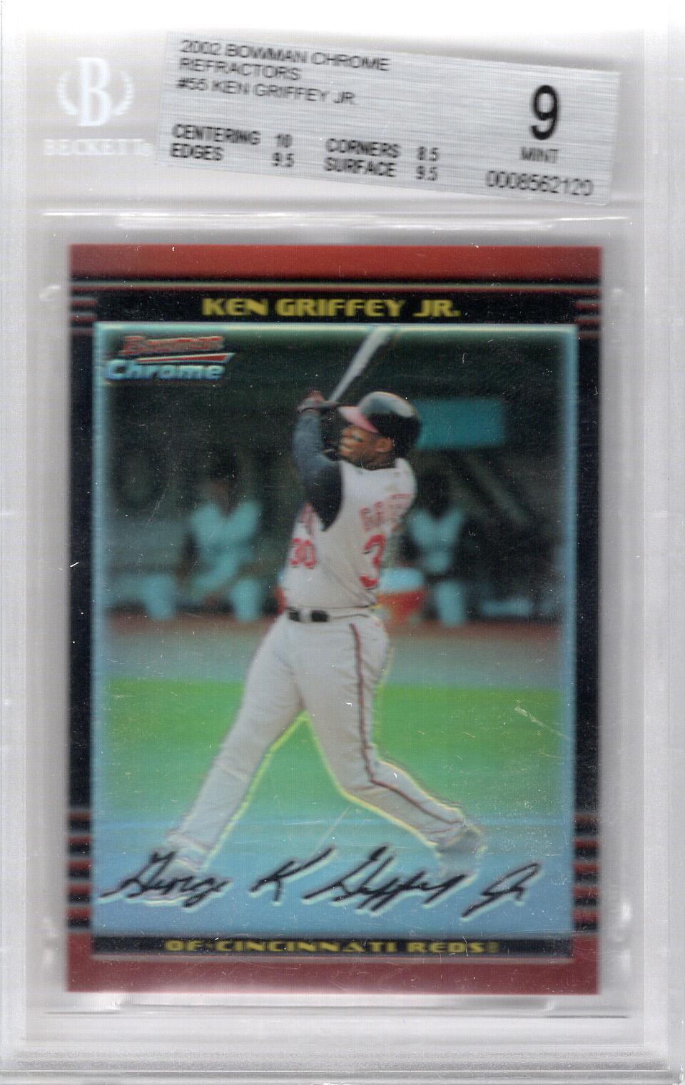 2002 Bowman Chrome Refractor Ken Griffey Jr. BGS 9