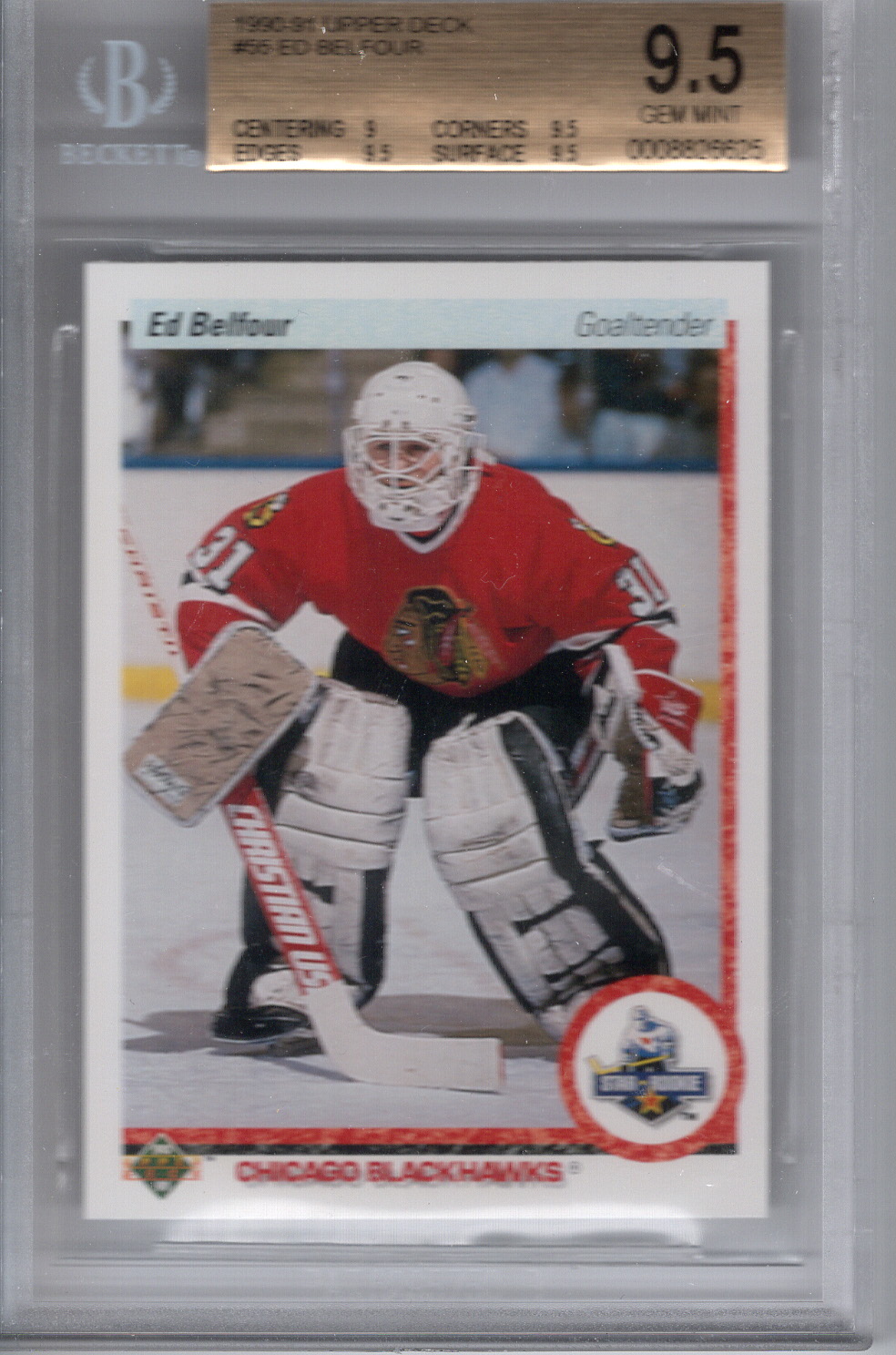 1990-91 Upper Deck RC Ed Belfour BGS 9.5