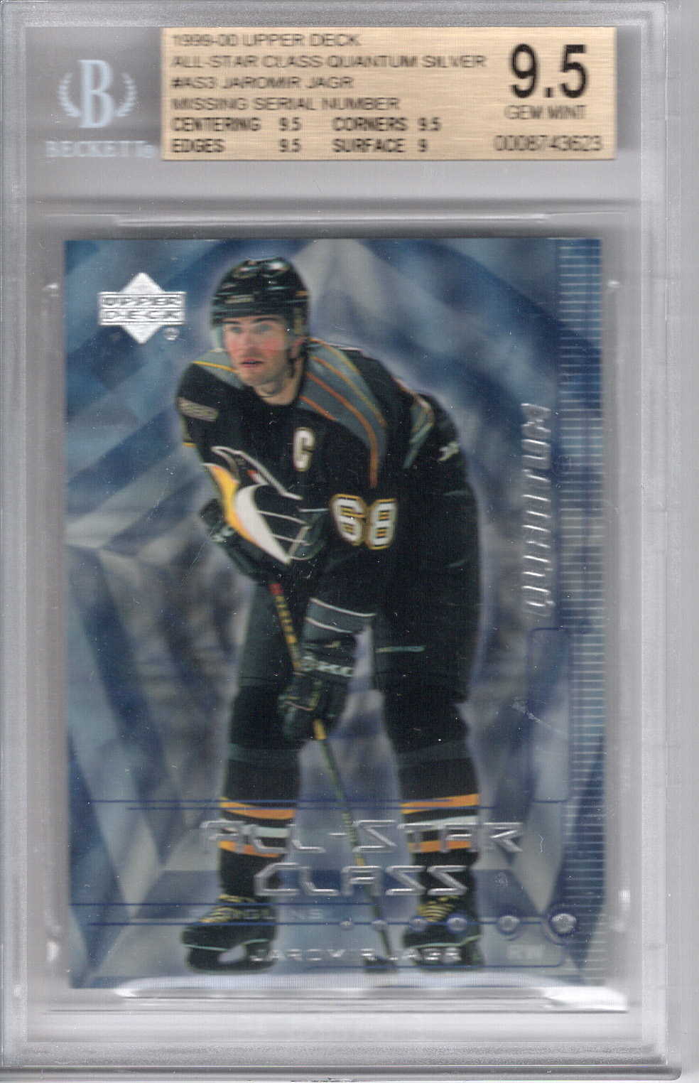 1999-00 Upper Deck All-Star Class Quantum Silver Jaromir Jagr BGS 9.5