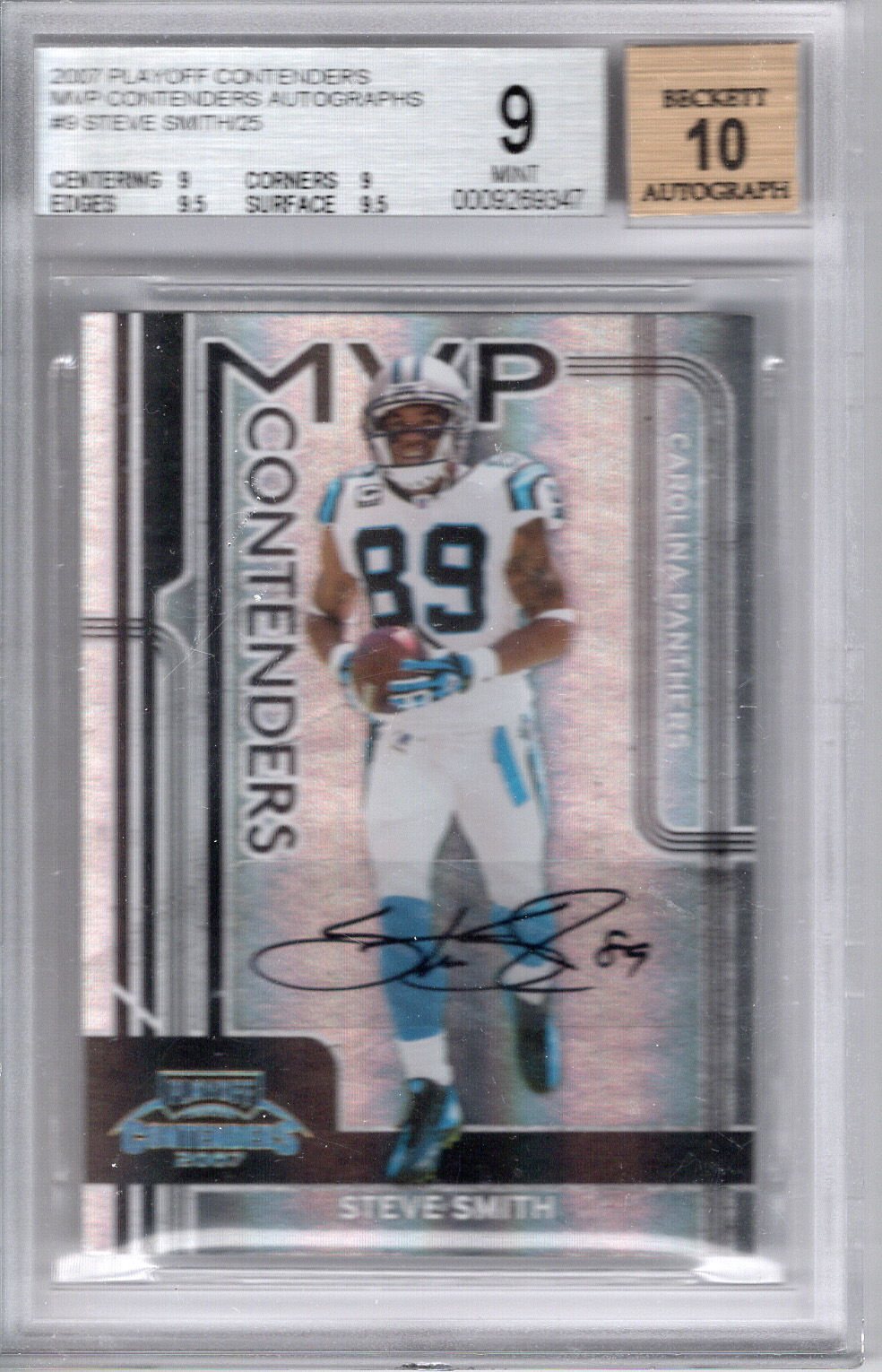 2007 Playoff Contenders MVP Contenders Auto Steve Smith Sr. BGS 9