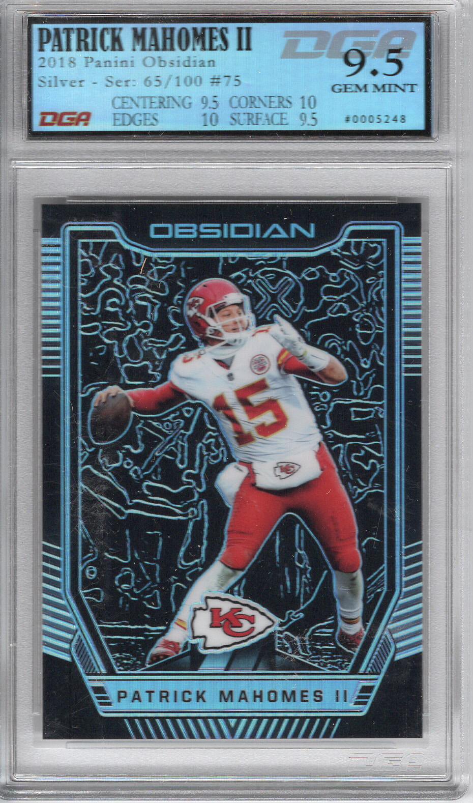 2018 Obsidian Silver Patrick Mahomes DGA 9.5