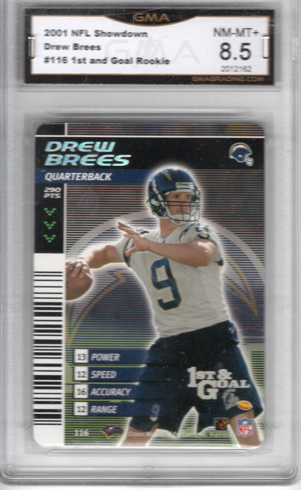 2001 NFL Showdown 1st & Goal RC Drew Brees GMS 8.5