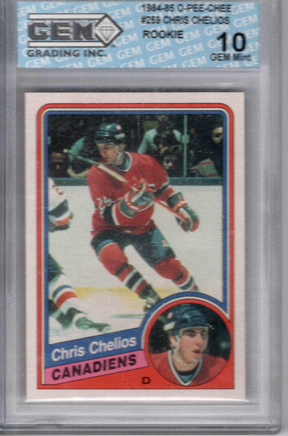 1984-85 O-Pee-Chee Chris Chelios GEM 10