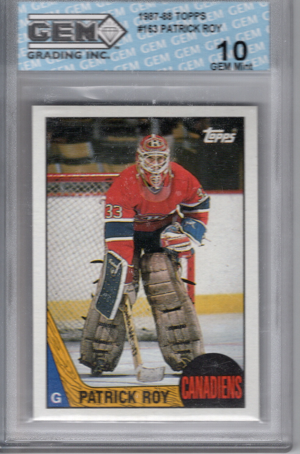 1987-88 Topps Patrick Roy GEM 10