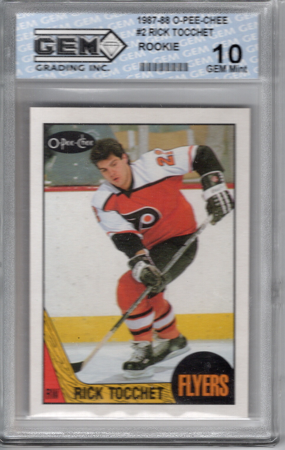 1987-88 O-Pee-Chee Rick Tocchet Rookie GEM 10
