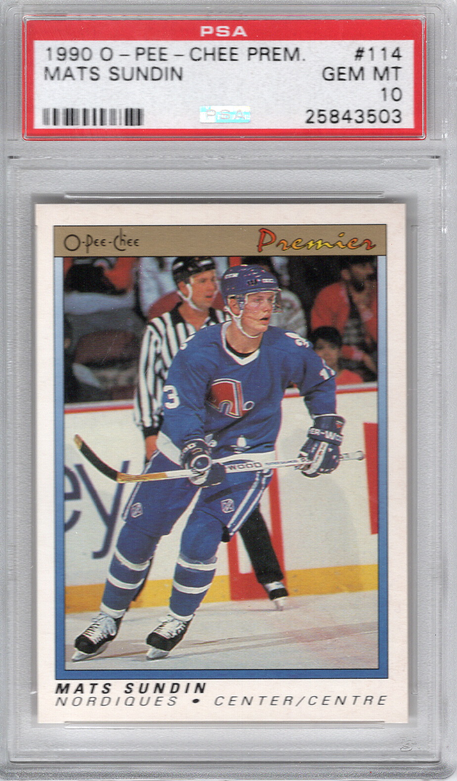 1990-91 O-Pee-Chee Premier RC Mats Sundin PSA 10