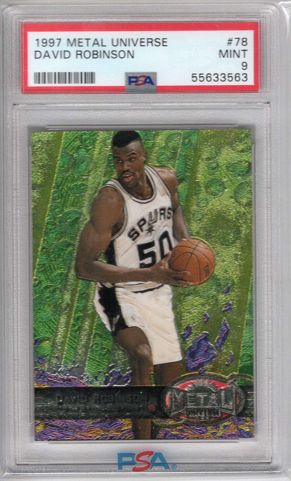 1997-98 Metal Universe David Robinson PSA 9