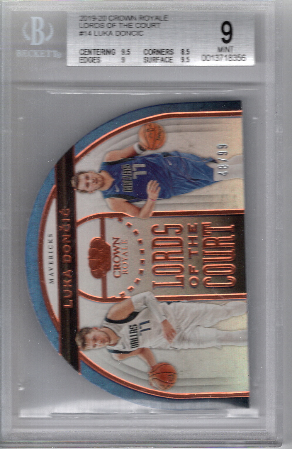 2019-20 Crown Royale Lords of the Court Luke Doncic BGS 9