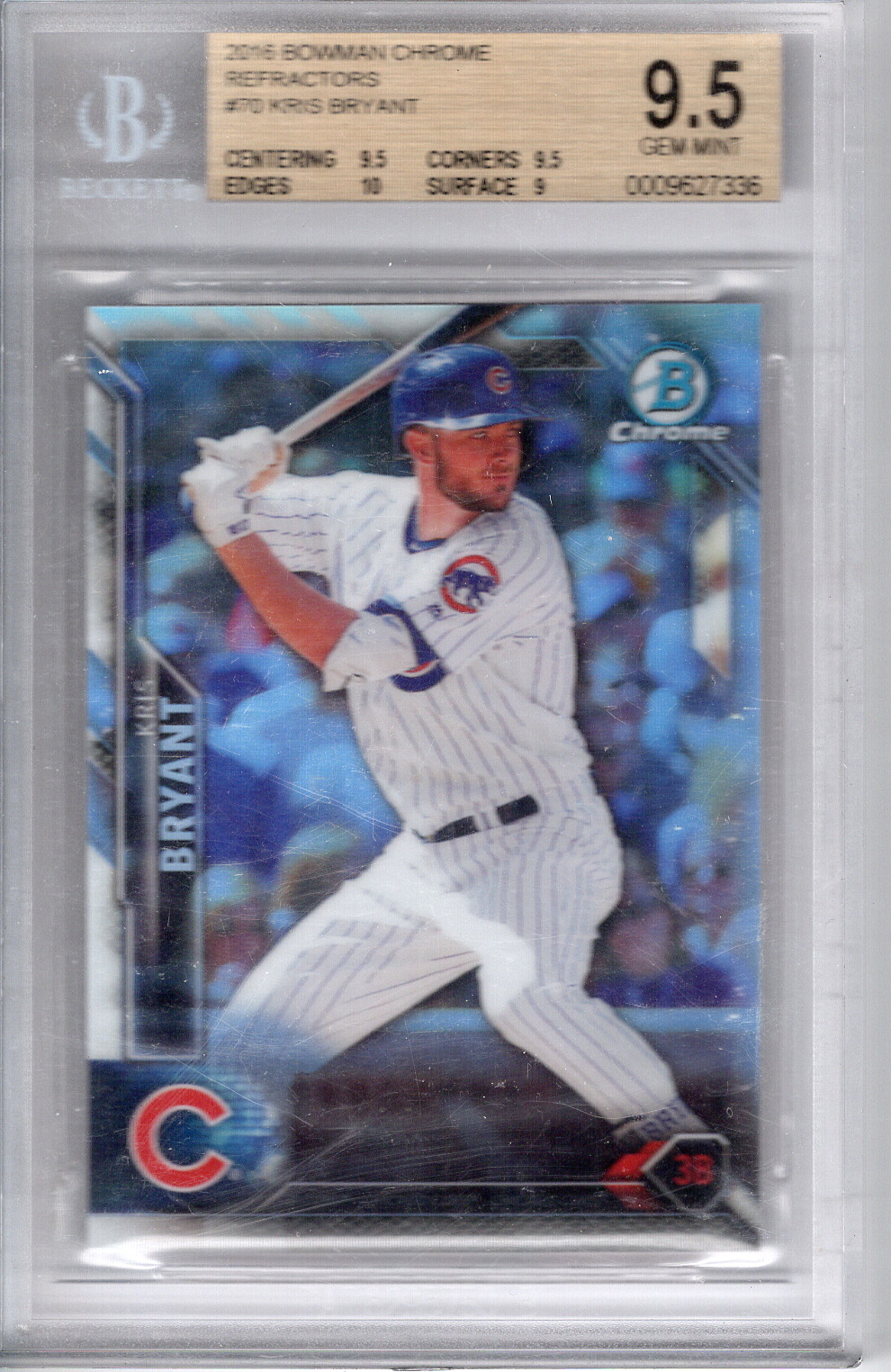 2016 Bowman Chrome Refractor Kris Bryant BGS 9.5