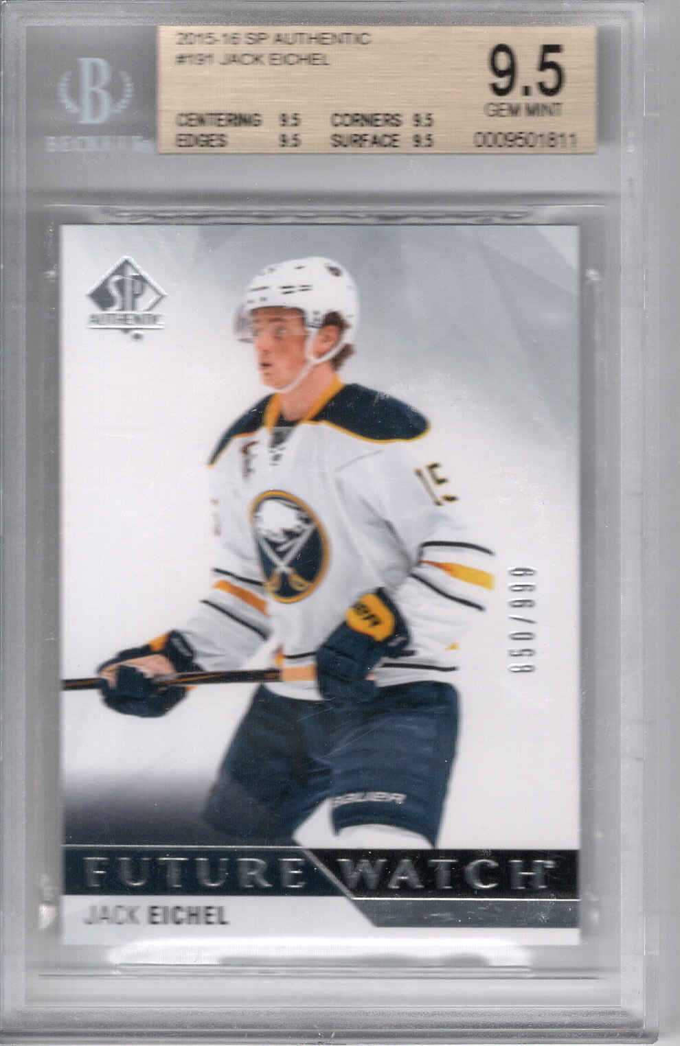 2015-16 SP Authentic Jack Eichel BGS 9.5