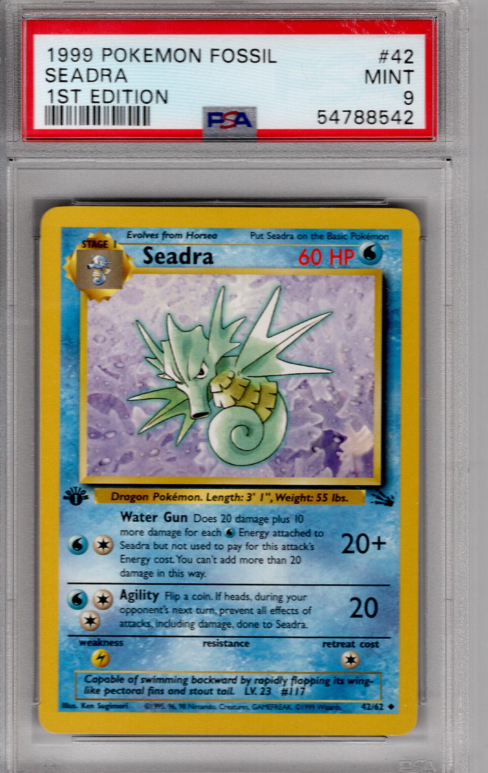 1999 Fossil First Edition Seadra PSA 9