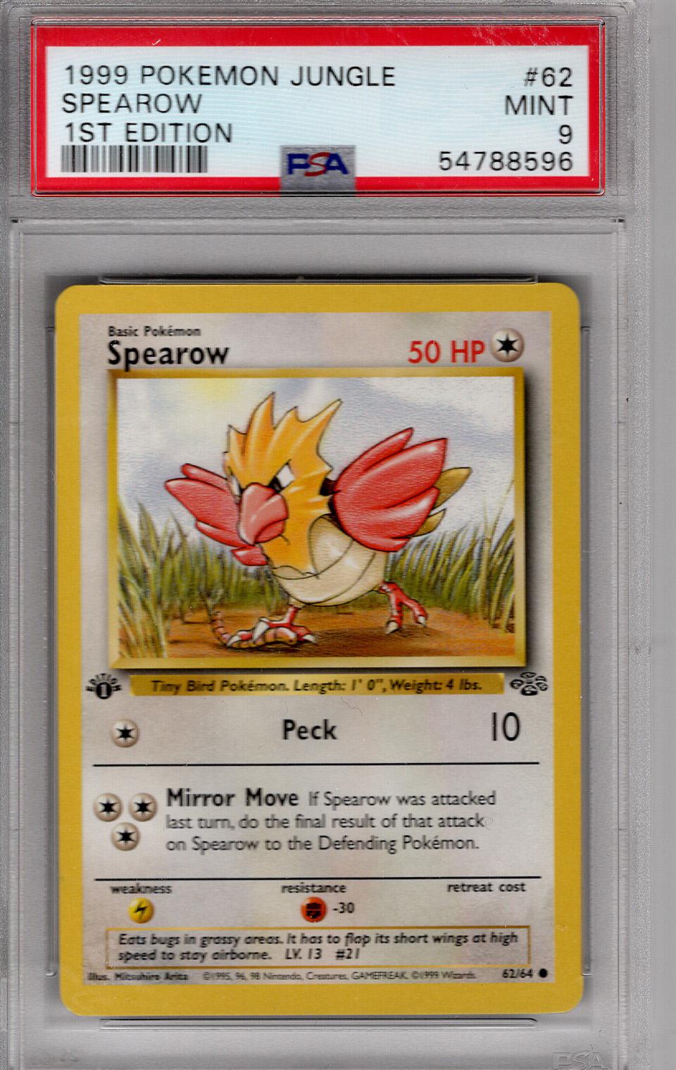 1999 Jungle First Edition Spearow PSA 9