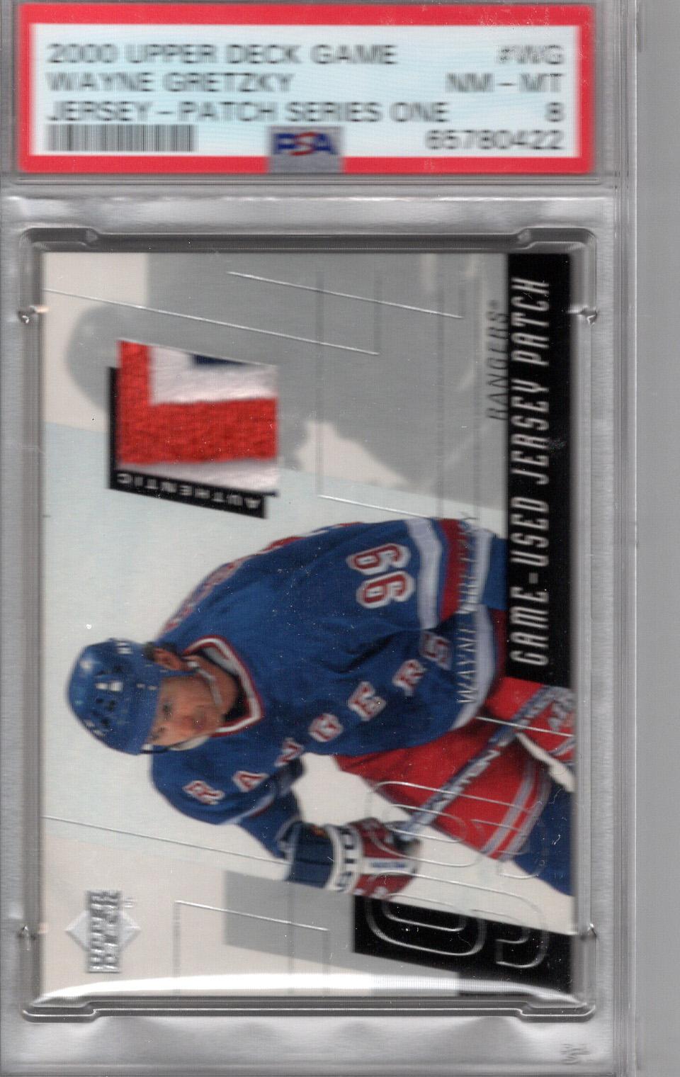 2000-01 Upper Deck Game Jersey Patch Series One Wayne Gretzky PSA 8