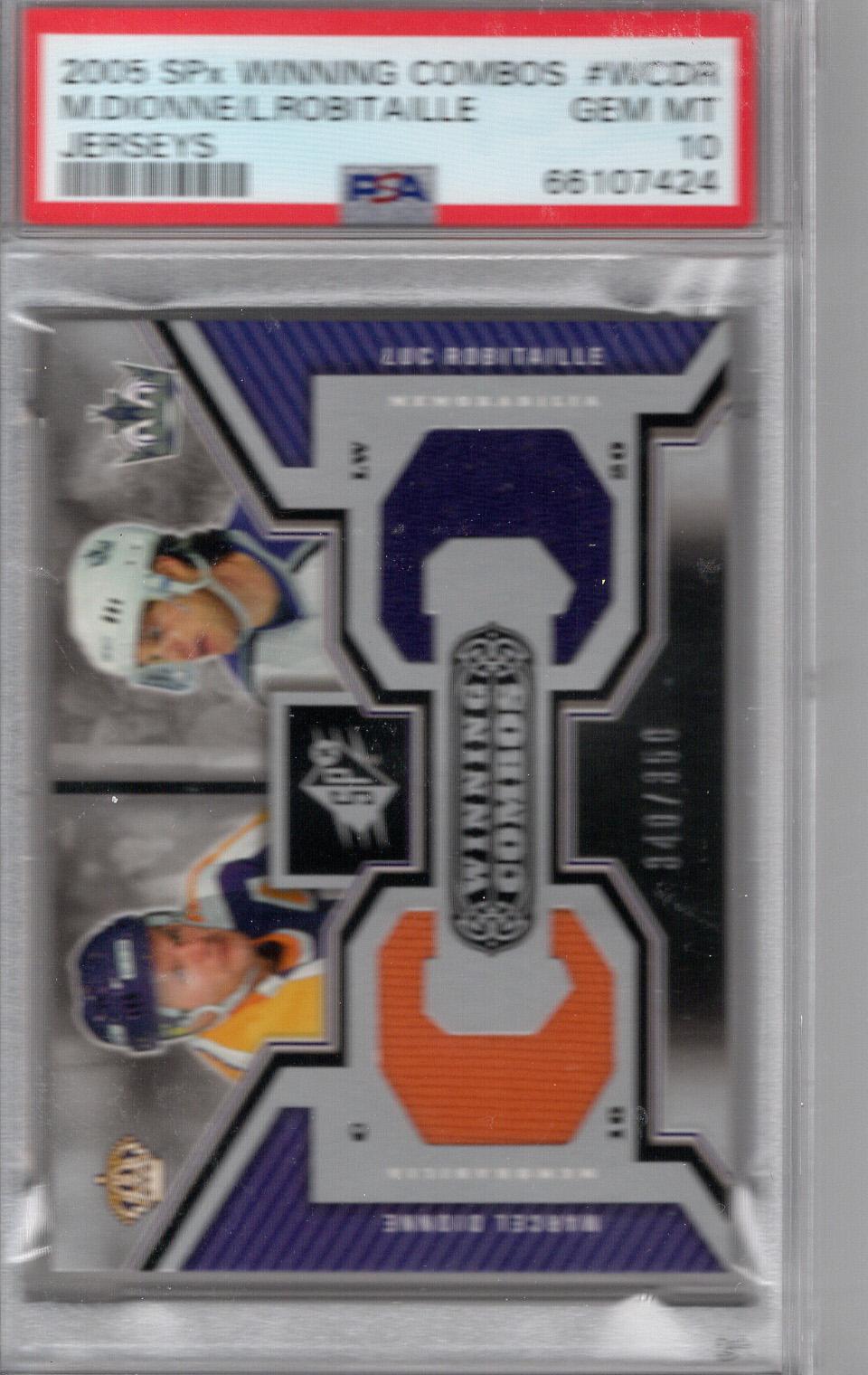 2005-06 SPx Winning Combos Jerseys Marcel Dionne Luc Robitaille PSA 10