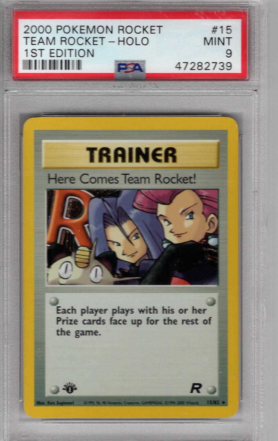2000 Rocket First Edition Here Comes Team Rocket Holo PSA 9