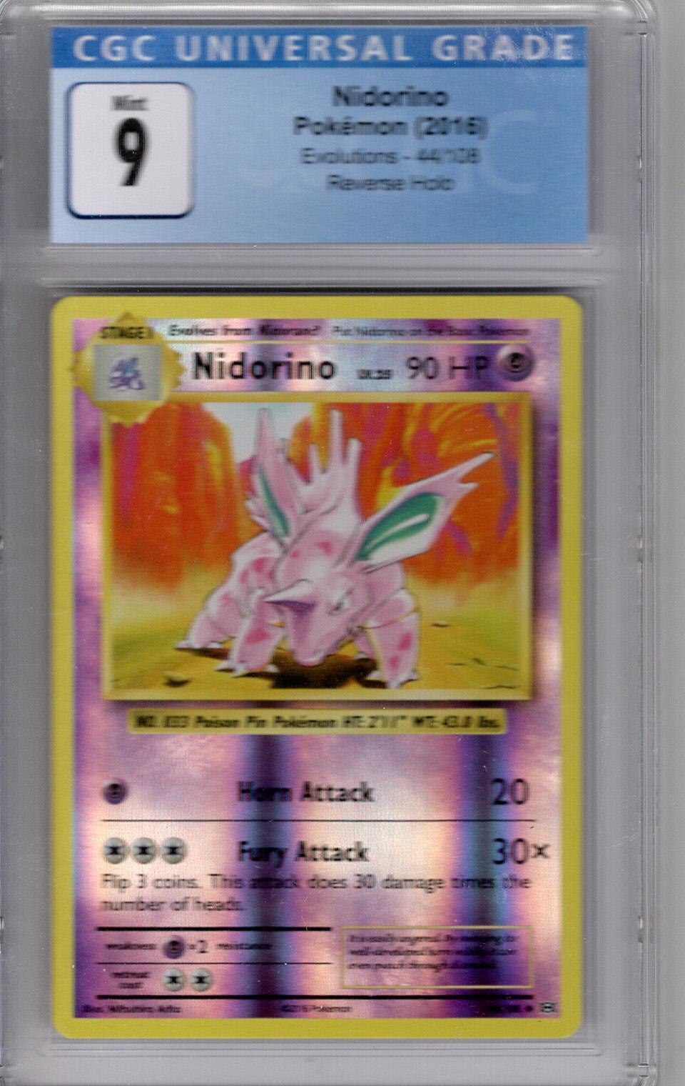 2016 XY Evolutions Reverse Holo Nidorino CGC 9