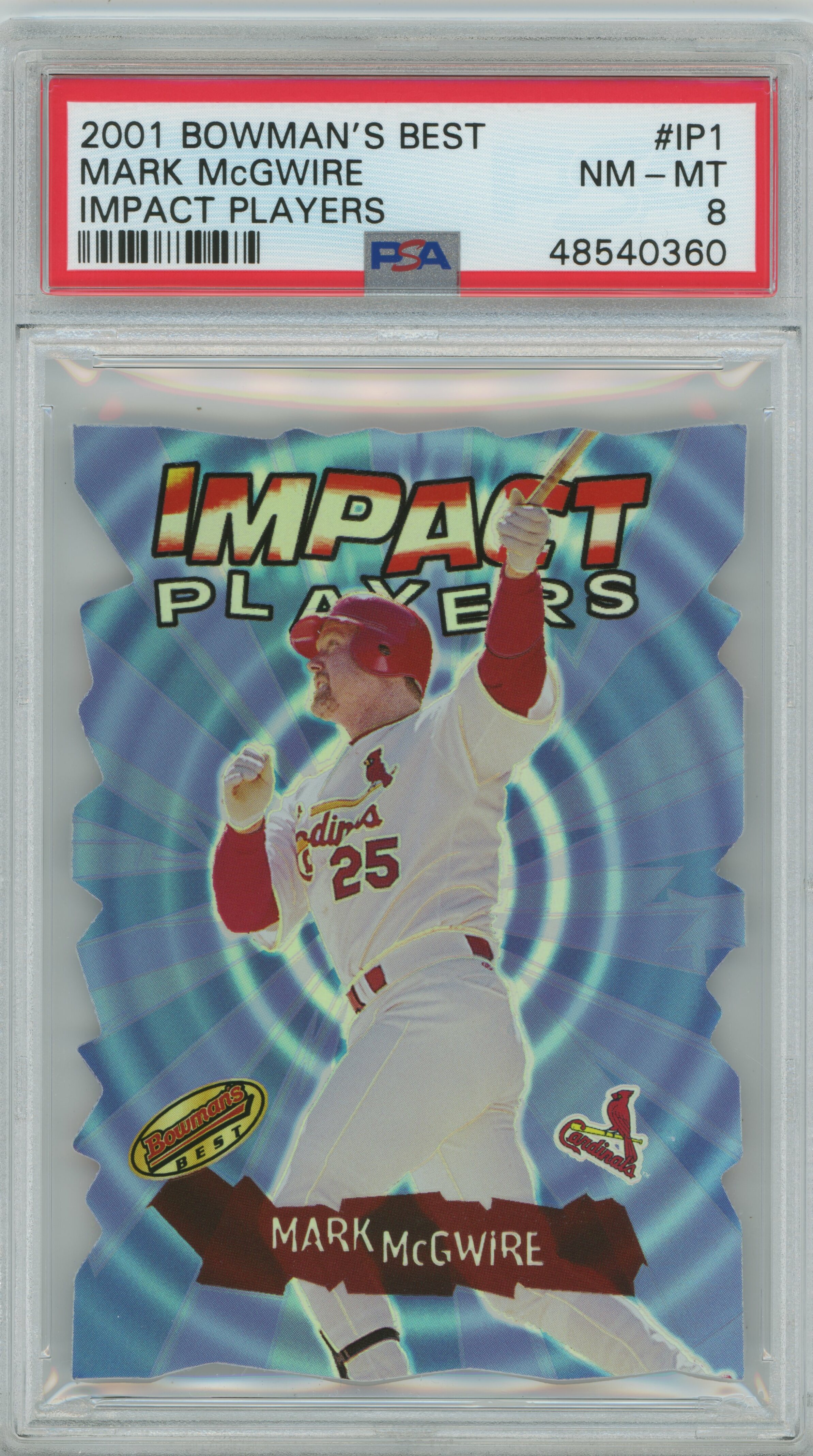 2001 Bowman's Best Impact Players Mark McGwire PSA 8