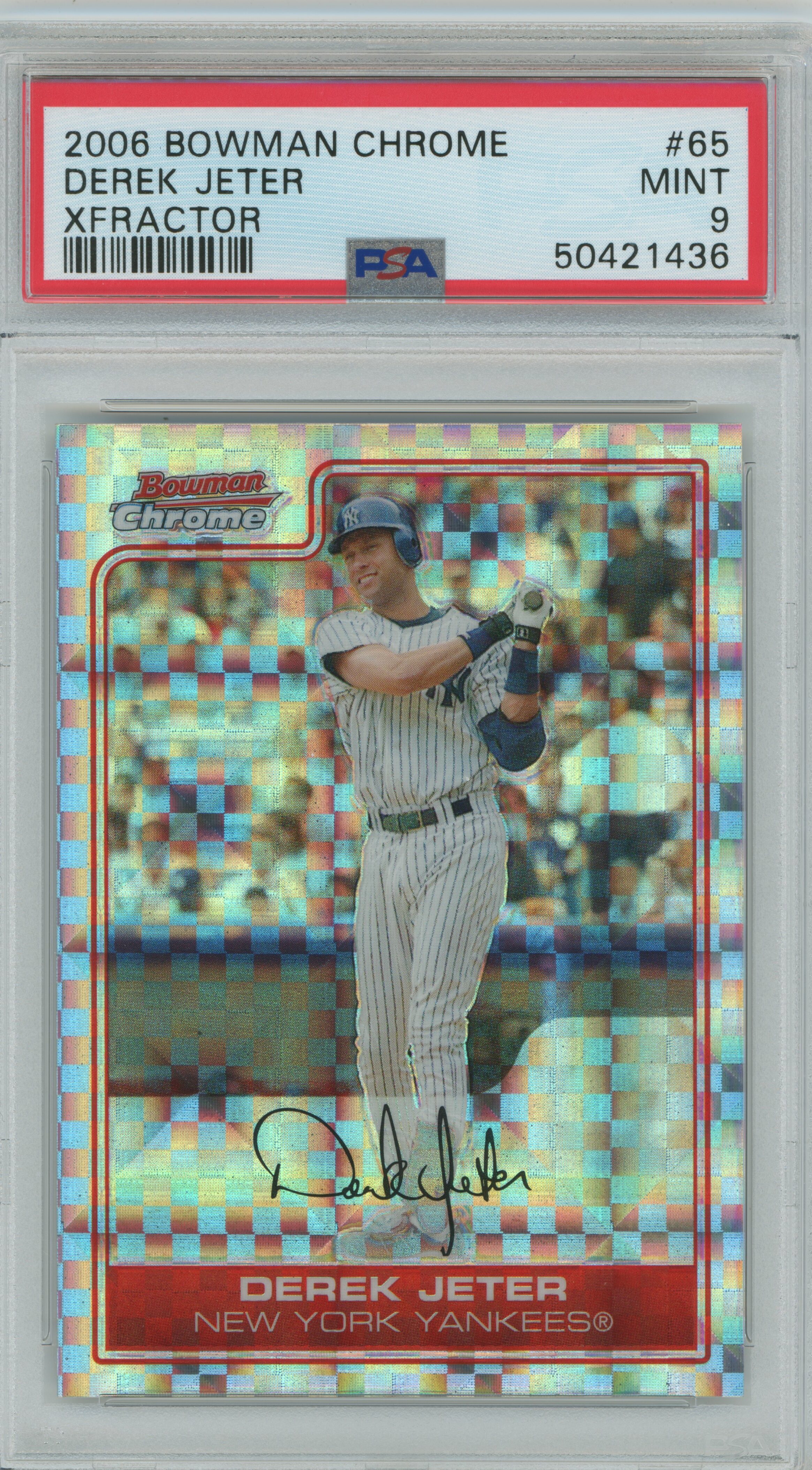 2006 Bowman Chrome Xfractor Derek Jeter PSA 9