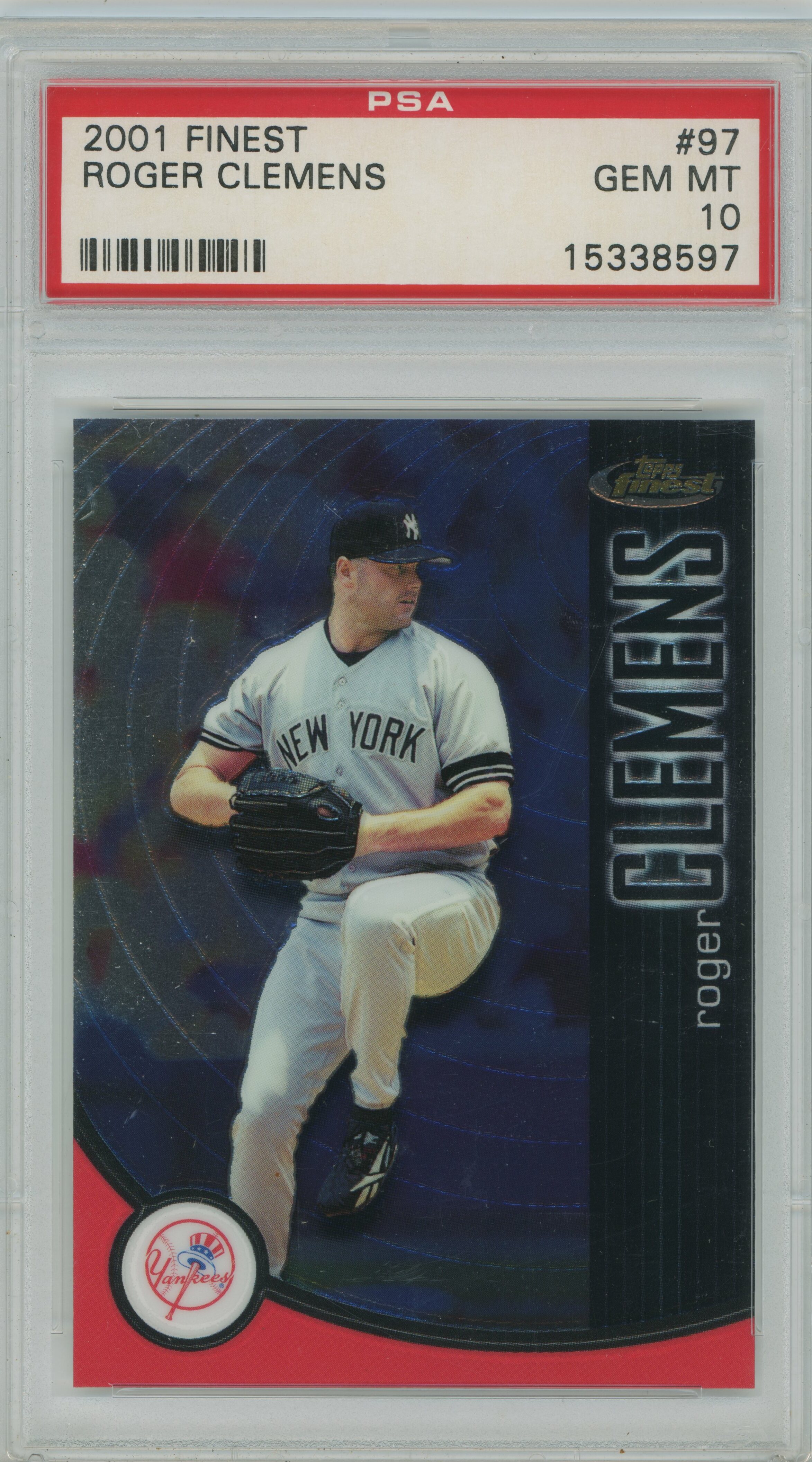 2001 Finest Roger Clemens PSA 10