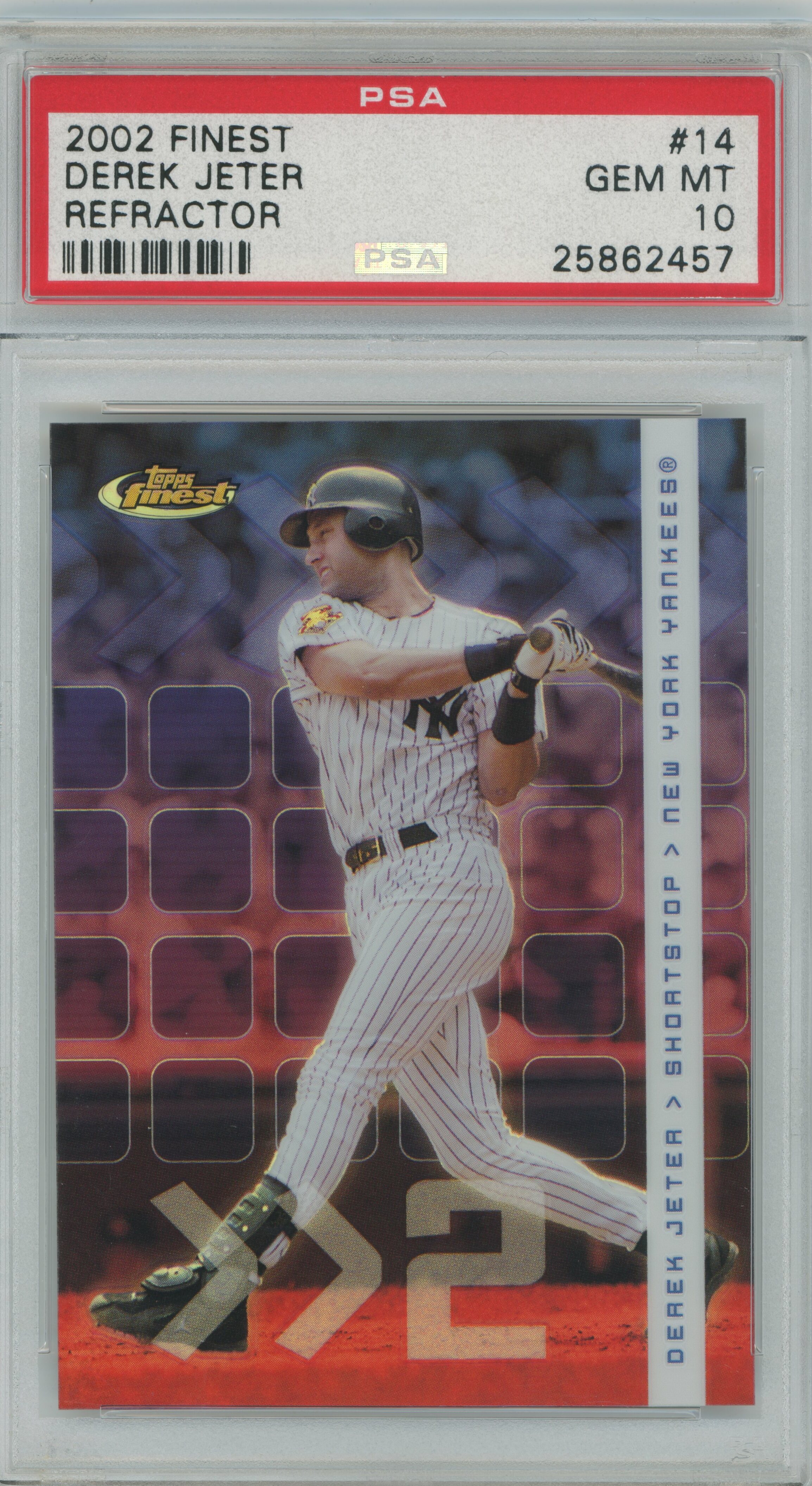 2002 Finest Xfractor Derek Jeter PSA 10