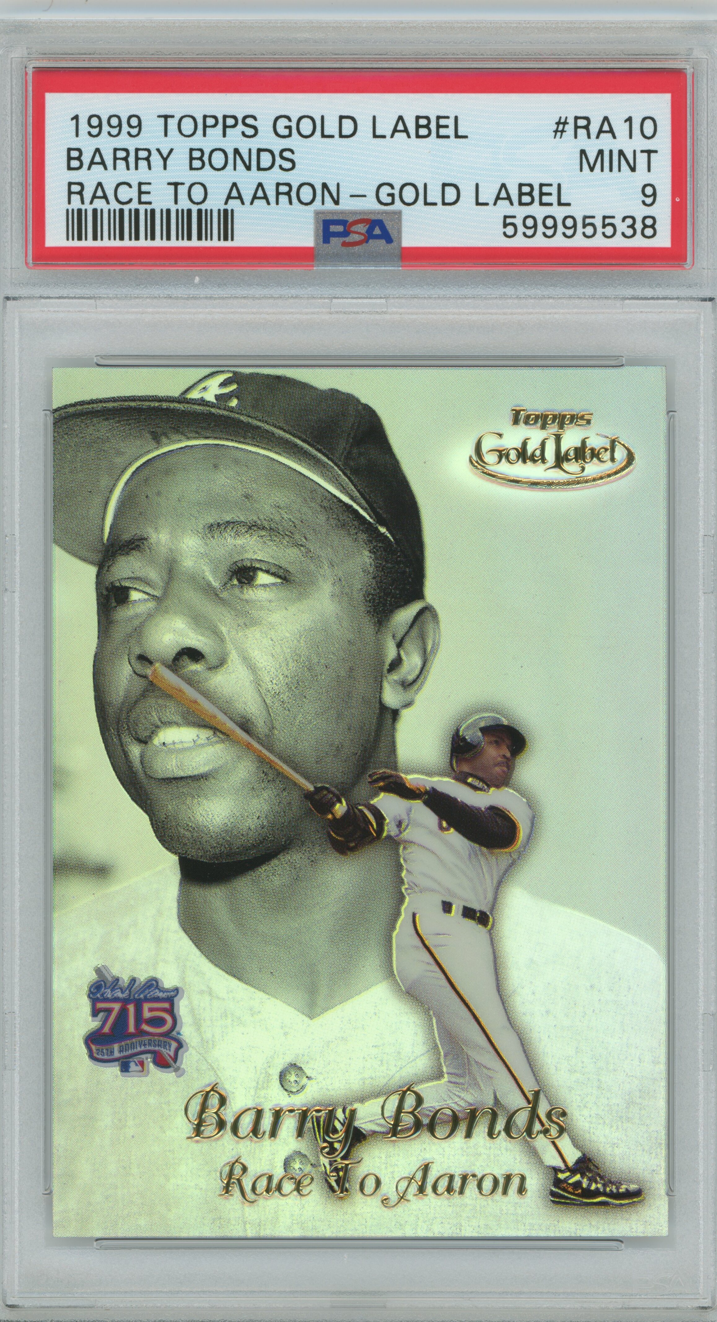 1999 Gold Label Race to Aaron Barry Bonds PSA 9