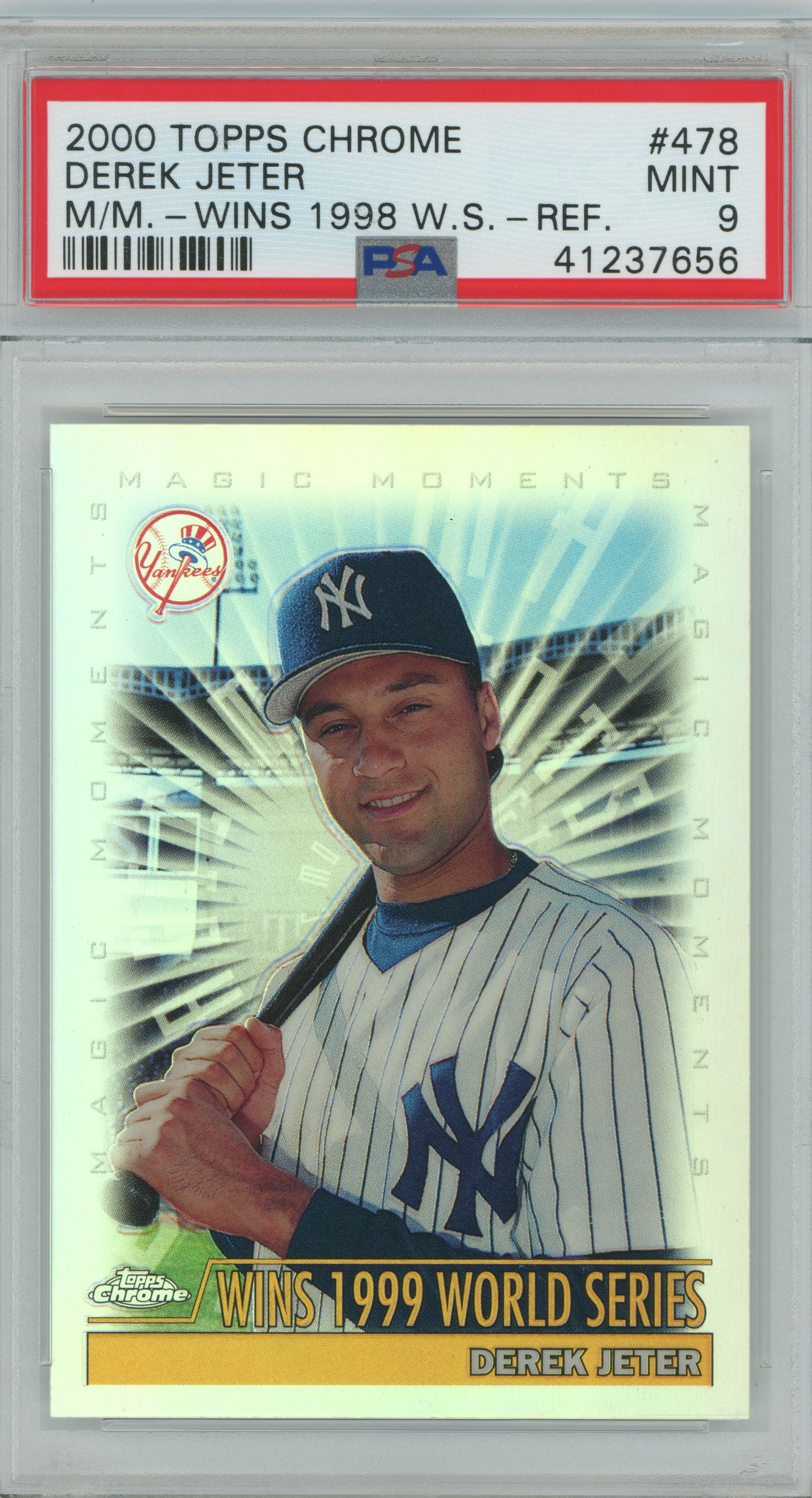2000 Topps Chrome Magic Moments Refractor Derek Jeter PSA 9