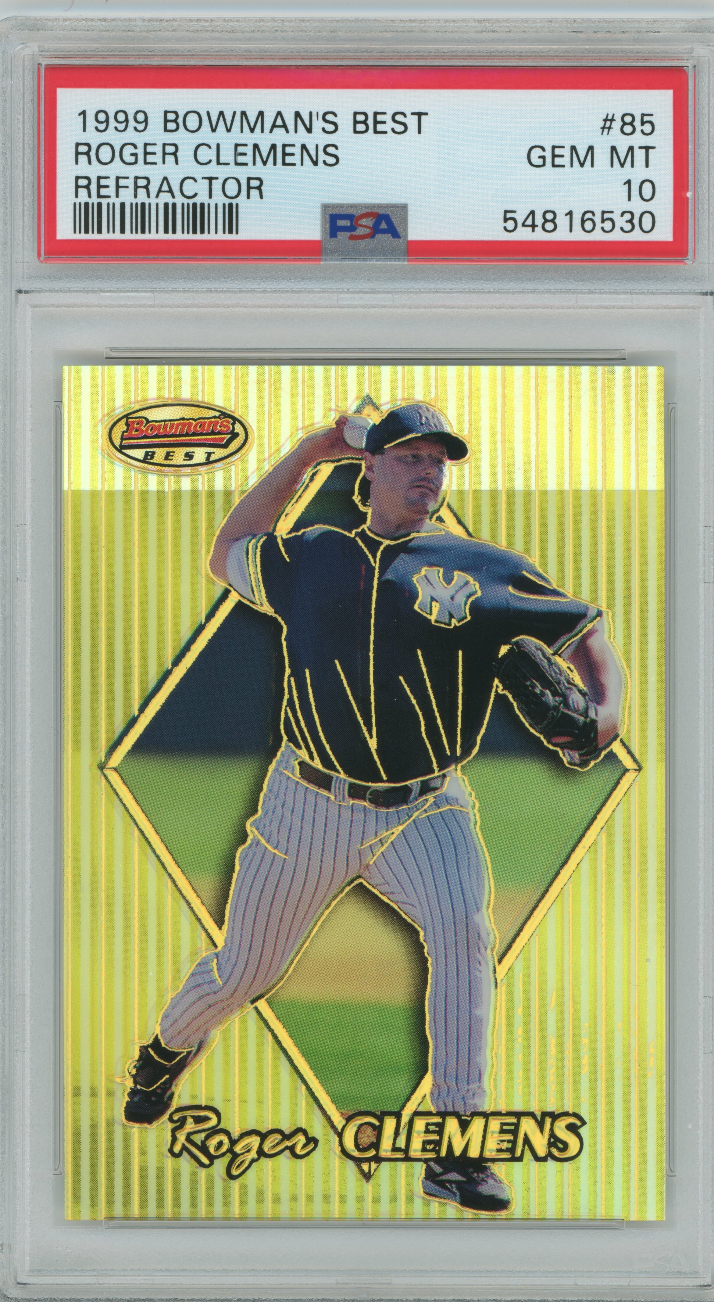 1999 Bowman's Best Refractor Roger Clemens PSA 10