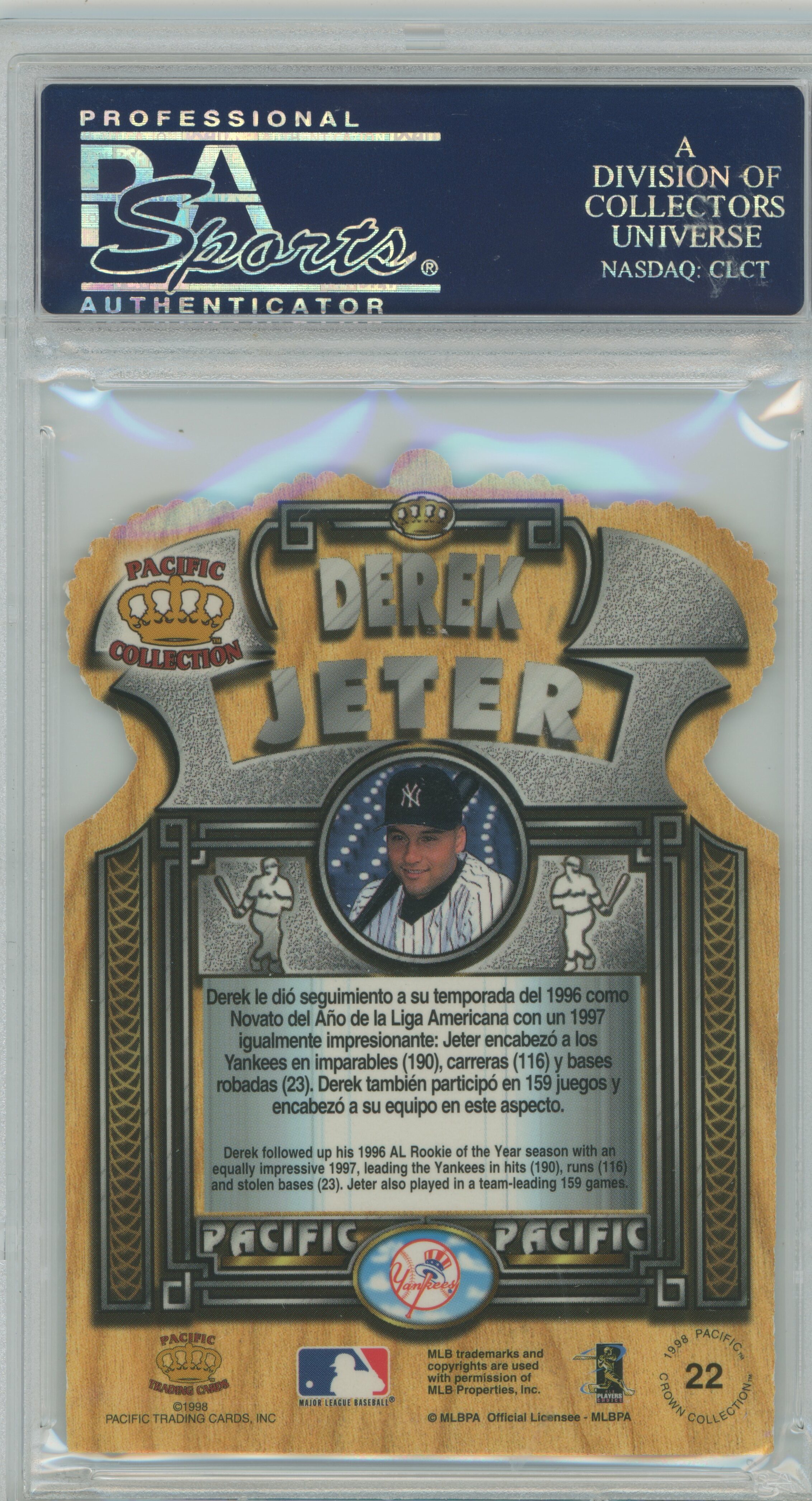 1998 Pacific Gold Crown Die-Cut Derek Jeter PSA 9