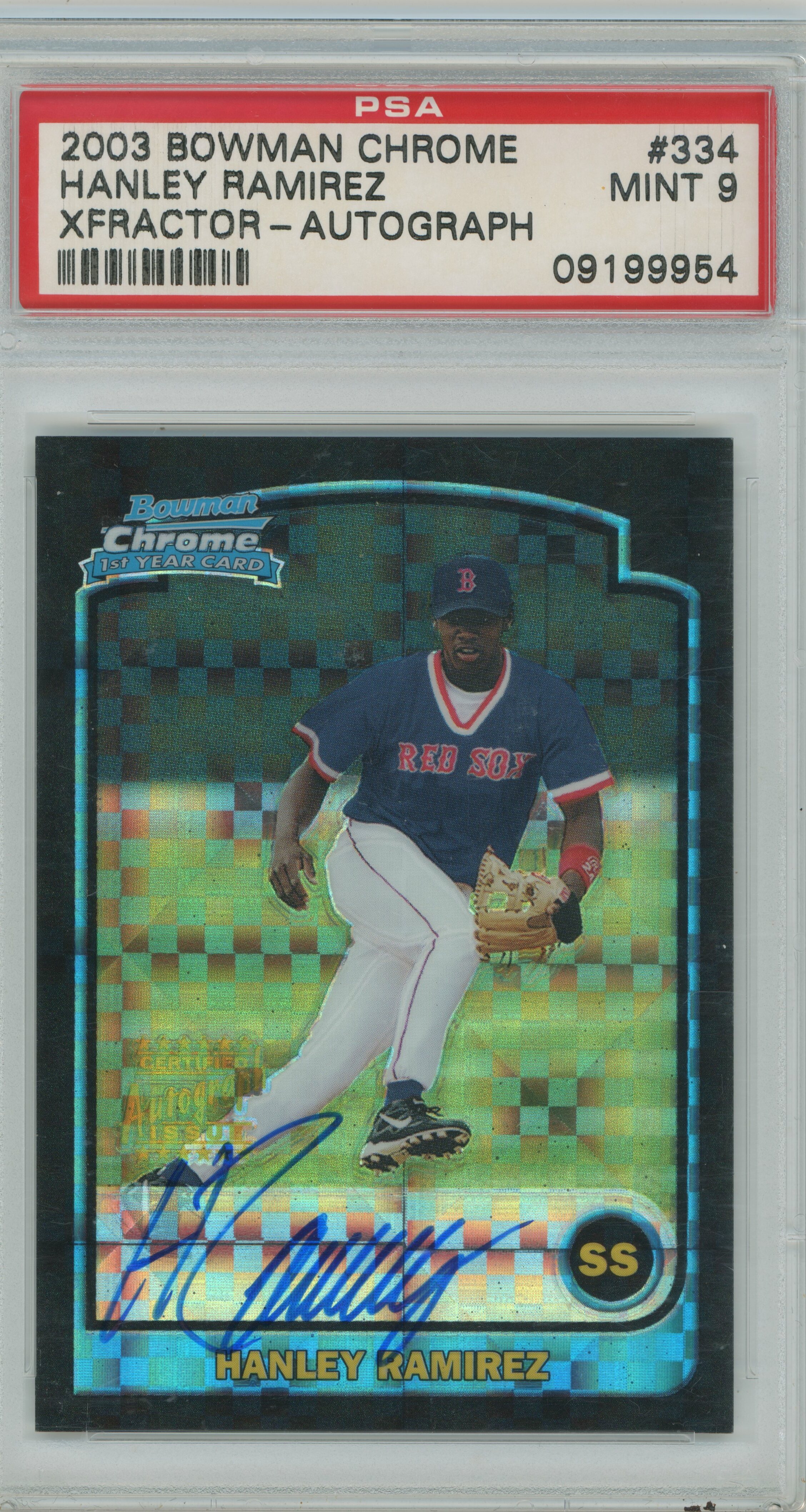 2003 Bowman Chrome Xfractor Auto RC Hanley Ramirez PSA 9